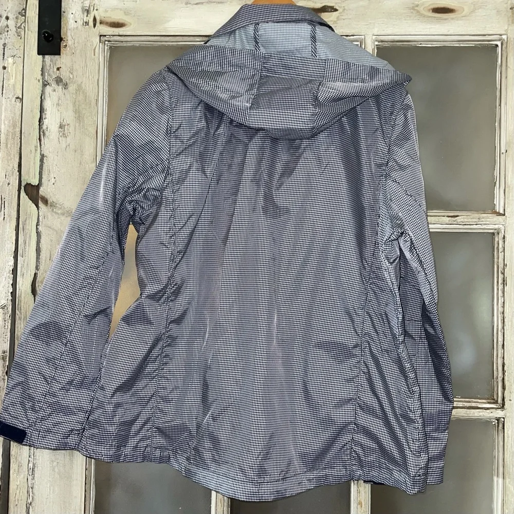 Izod windbreaker gingham blu/white size XL